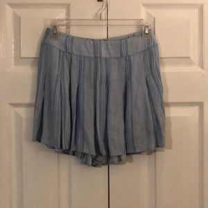 Blue and white striped shorts